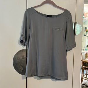 Limited Silver/Grey Mixed Media Top